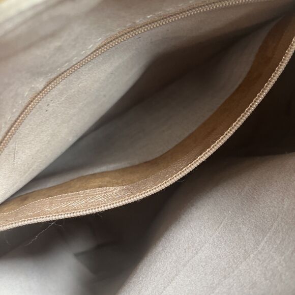 Vintage Rare Unique Metallic Berrita Italian Leather Purse Bag Gold Pockets Zip - Picture 12 of 16